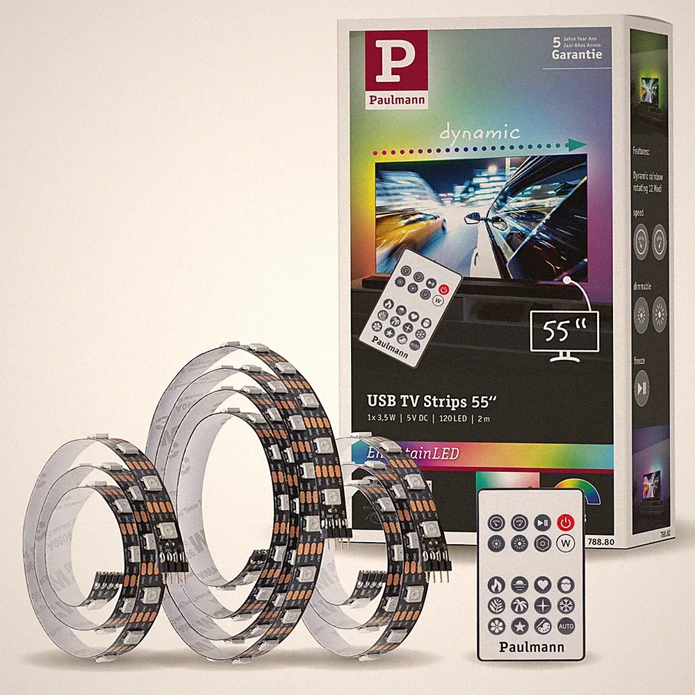EntertainLED USB LED Strip TV-Beleuchtung 55 Zoll 2m 3,5W 60 LEDs/m RGB+