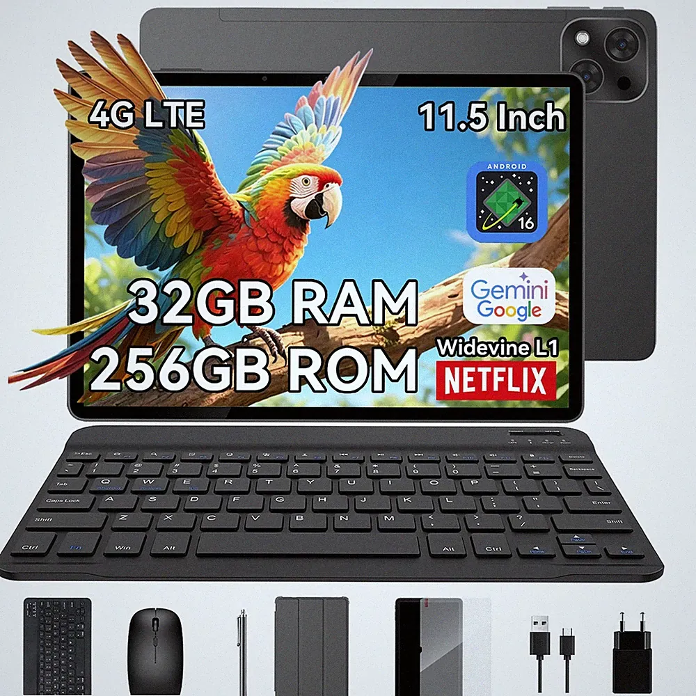 ExcitPower T12 Pro 11,5" 2,8K Tablet 32GB+256GB Android 16 4G LTE 8000mAh G100