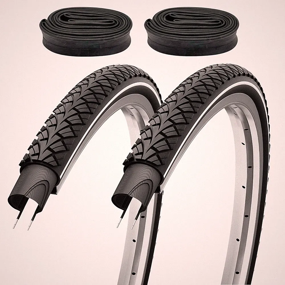 Fahrradreifen 26x1,75 Zoll 47-559 mit Reflex Mantel SET inkl Schlauch Autoventil