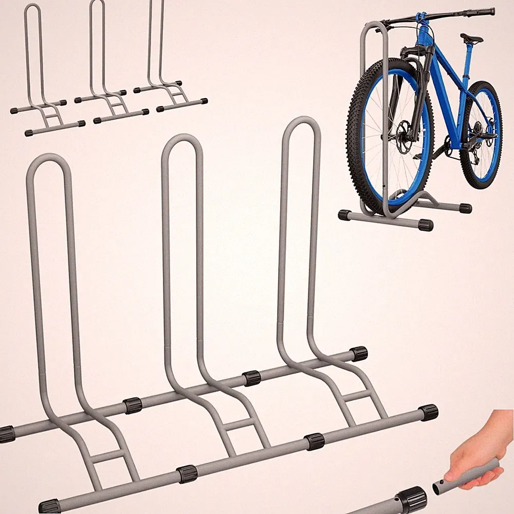 Fahrradständer Boden 24-28 Zoll Reifen bis 75mm Sandgrau L-förmig