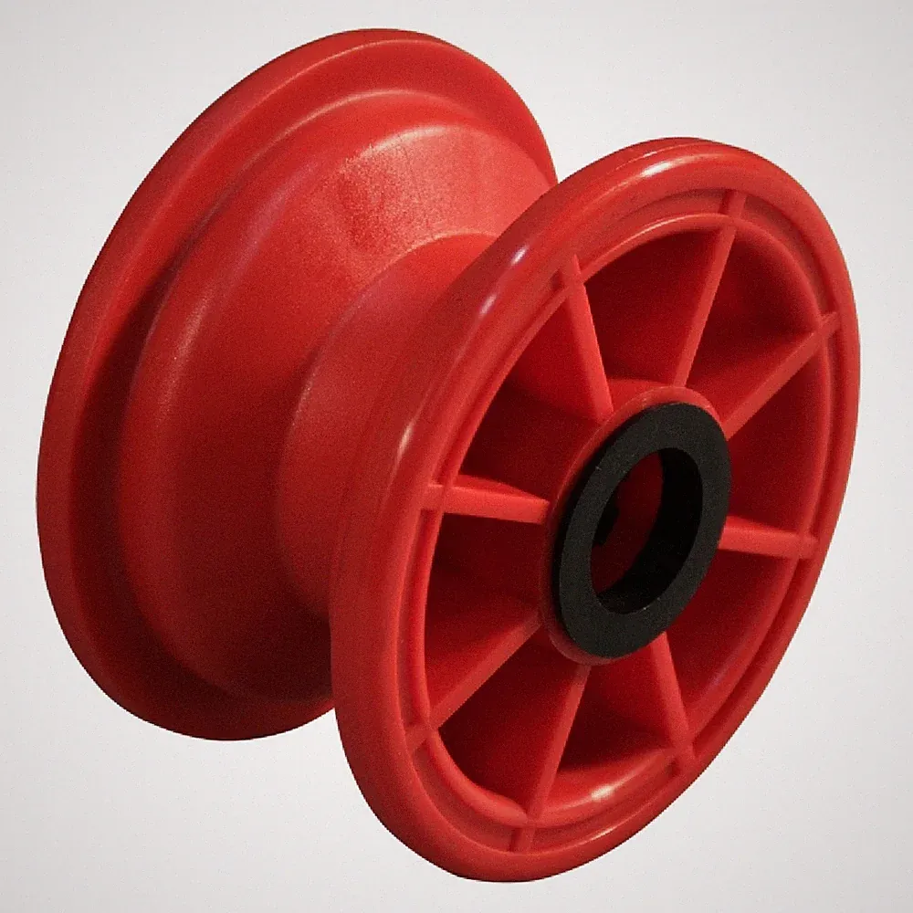 Felge 2.10x4 Rollenlager Ø25 NL75mm Kunststoff Rot 4 Zoll