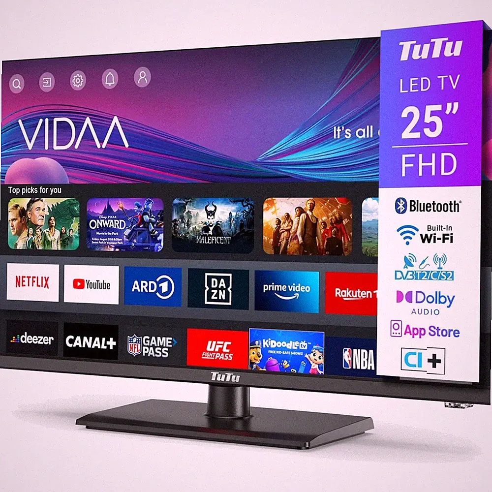 Fernseher 25 Zoll Full HD Smart TV LED Bluetooth WLAN DVB T/T2/C/S2 HDMI USB