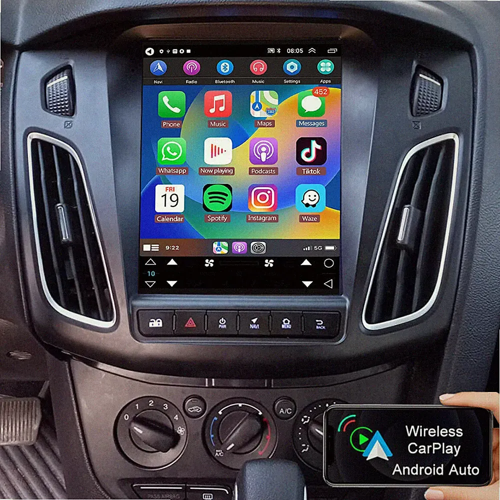 Für Ford Focus 2012-2018 Android 13 Autoradio CarPlay GPS Navi WLAN + Kamera 64G