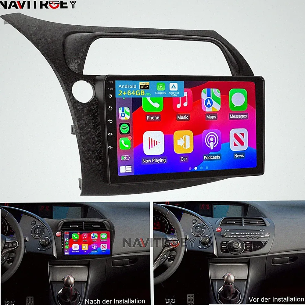 Für Honda Civic VIII 2006-2011 Hatchback Android 15 Autoradio Apple Carplay GPS