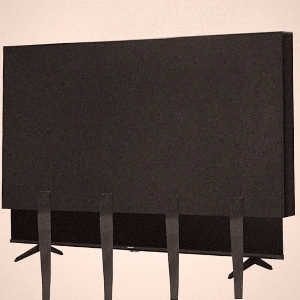 für tv Schutzhülle schwarz mit Bodenriemen für 55Bx32H bis 75Bx41H