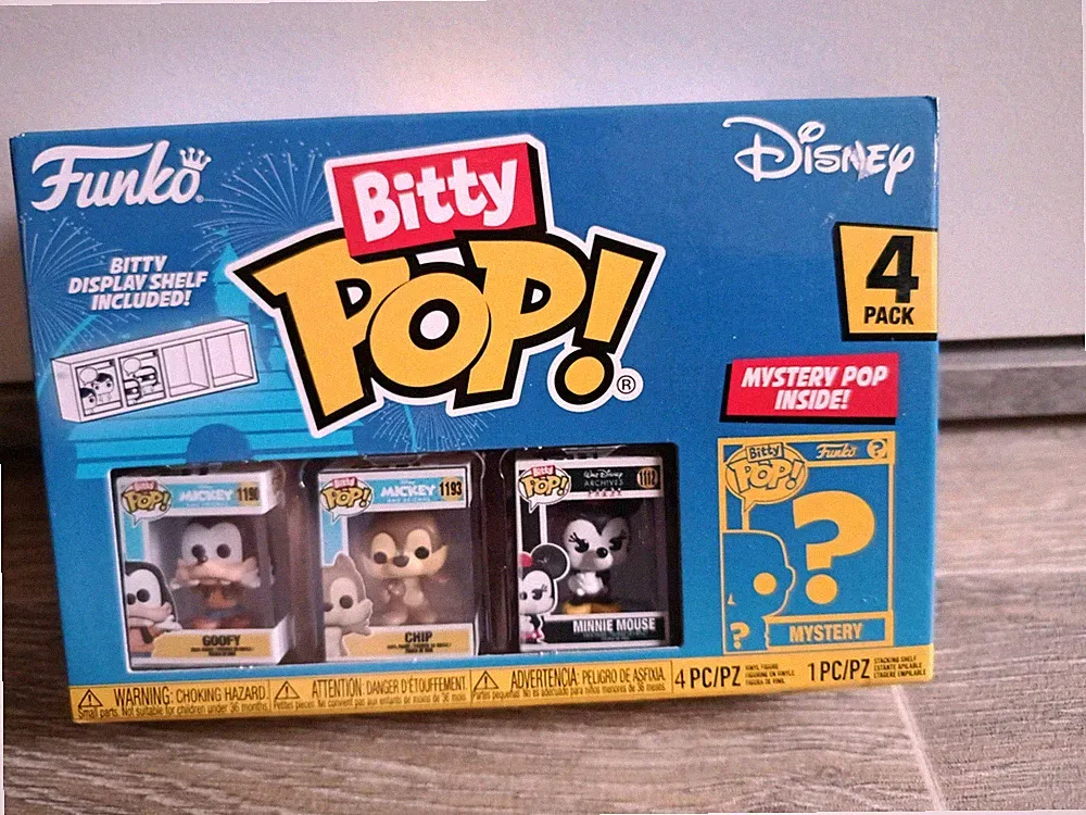 Funko Bitty Pop Disney - Mickey Mouse 4Pk Bitty Case Inklusive Mikro 0,75" Figur