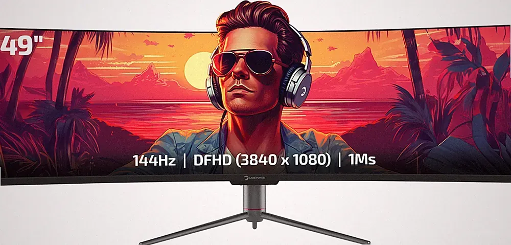 GAMEPOWER WQ49 Curved 49 zoll Gaming Monitor 144Hz 1ms ultrawide DFHD 3840x1080p