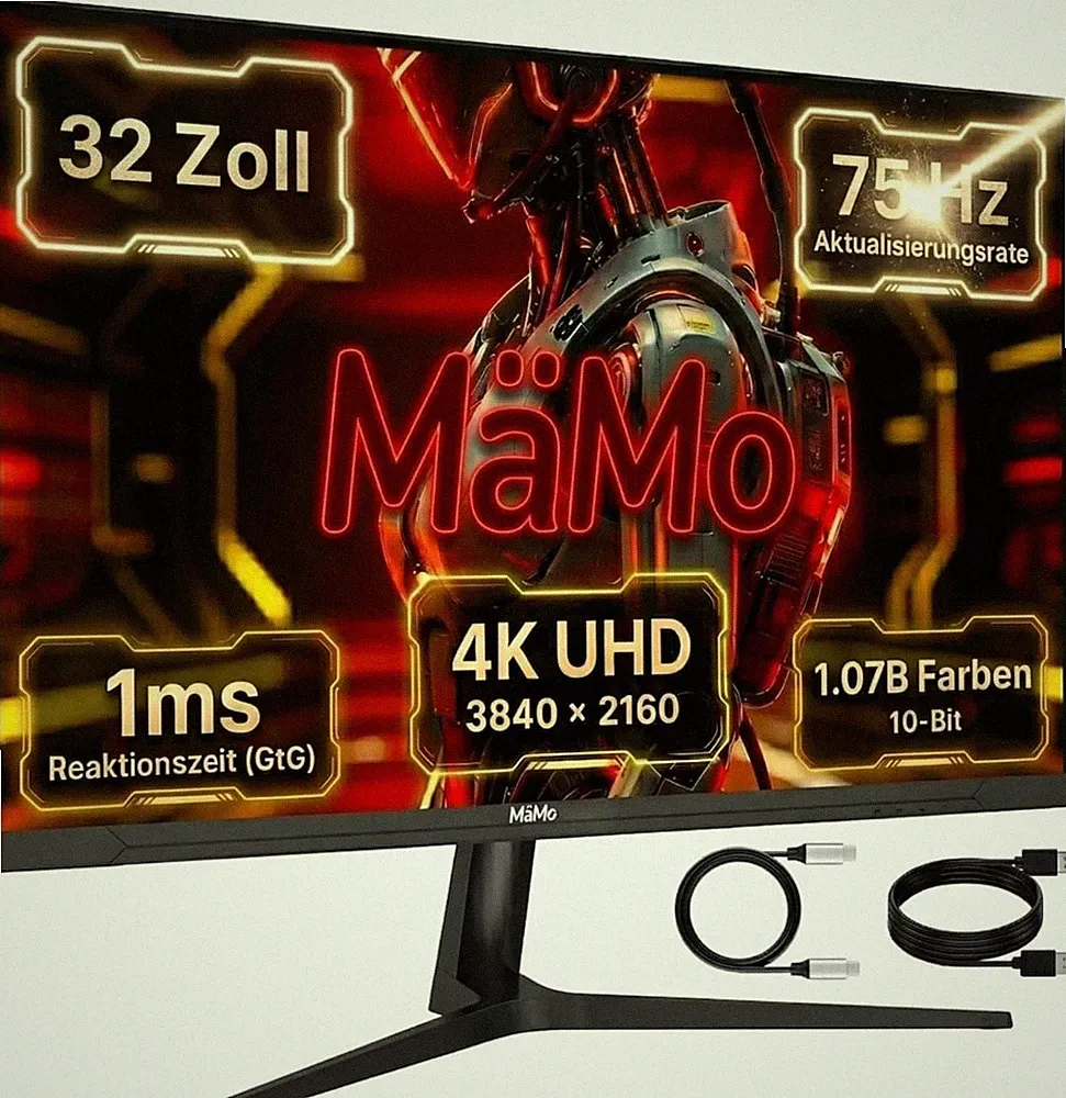 Gaming Monitor,65W USB-C,32" 4K IPS 75Hz 1ms 95% DCI-P3,UHD IPS-Panel,HDMI 2.1