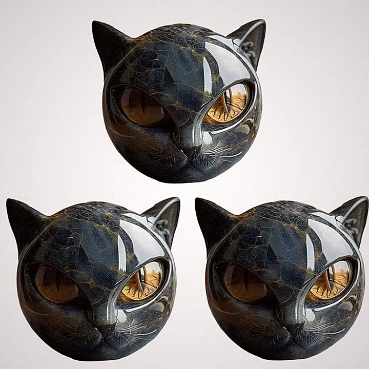 Gelb 2,75 Zoll schwarz f??r Katzenschmuck f??r Kunstliebhaber und f??r Katzensam