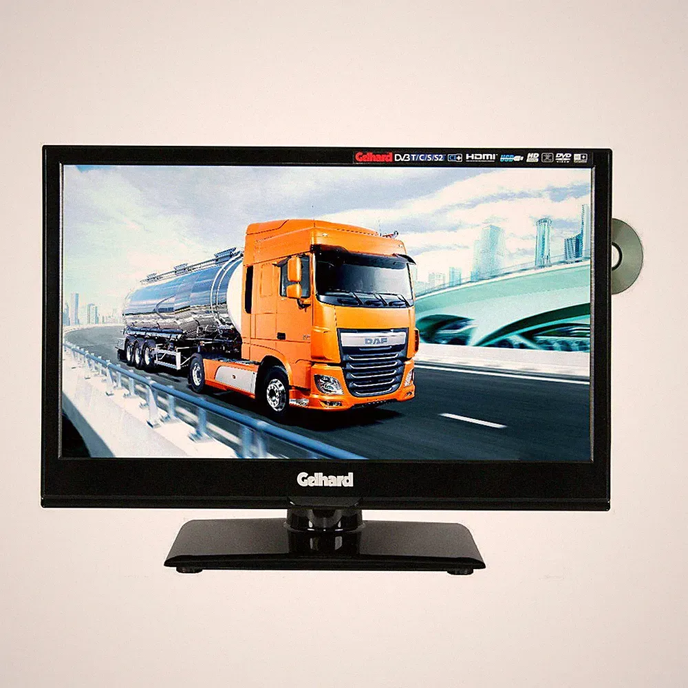 Gelhard GTV-1682 LED-TV 15,6 Zoll Fernseher DVD DVB-S2-T2-C Full HD12V/24V/230V