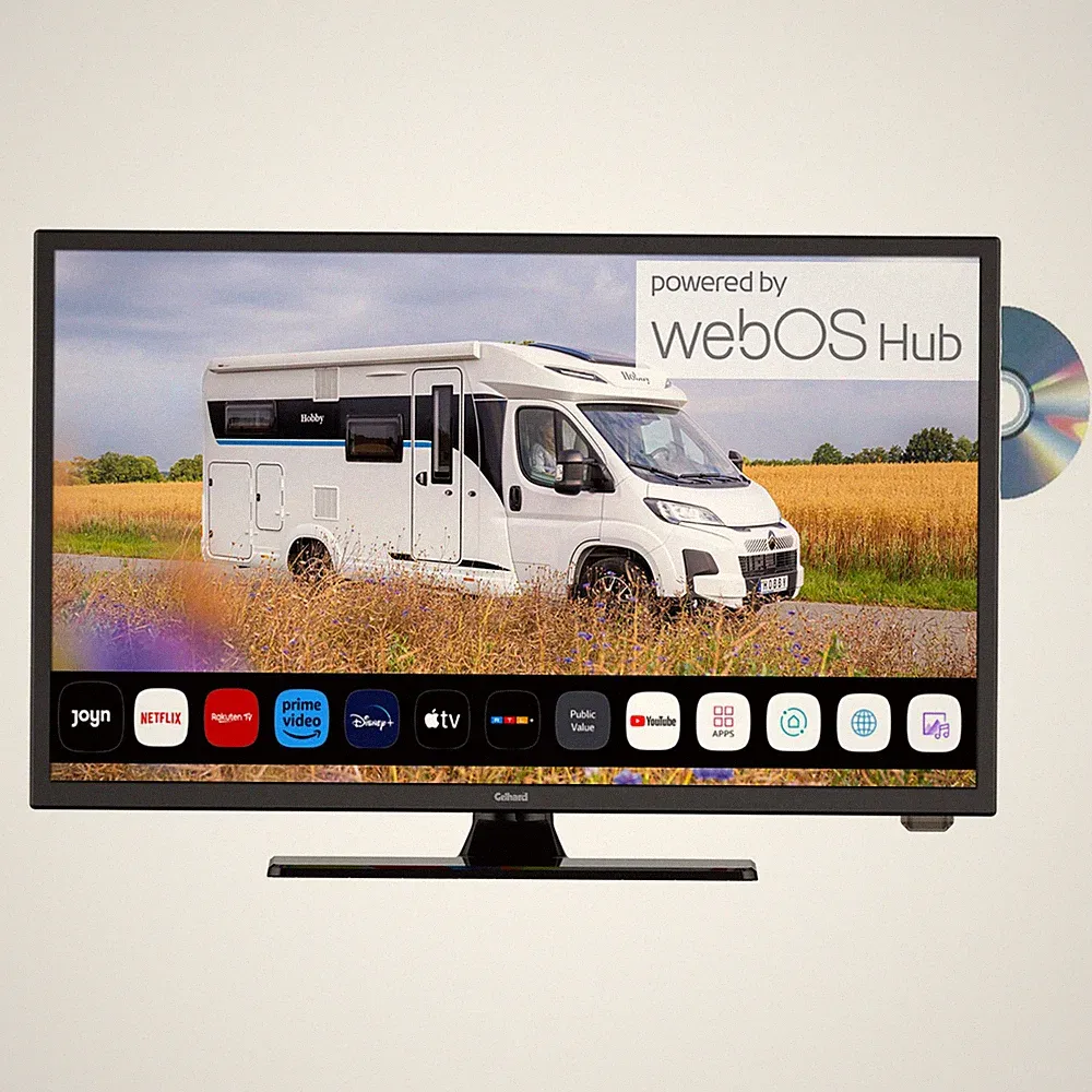 Gelhard GTV2456 LED Smart TV (webOS) mit DVD und Bluetooth DVB-S2/C/T2 für 12V u