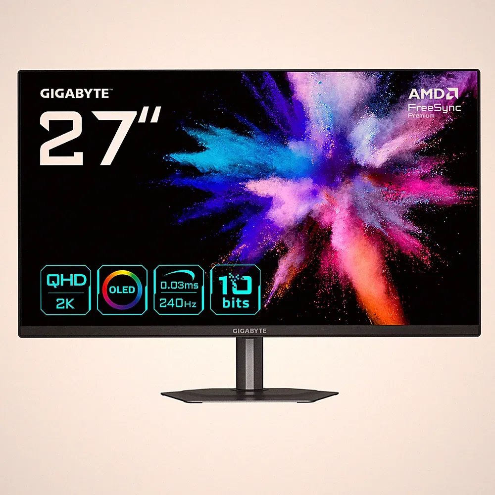 GIGABYTE GO27Q24 27 Zoll QHD QD-OLED Gaming Monitor 240 Hz 16:9 DP/HDMI/USB-C...