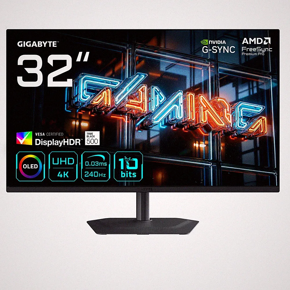 GIGABYTE MO32U24 31.5 Zoll 4K (UHD) QD-OLED Gaming Monitor 240 Hz 16:9 DP/HDM...