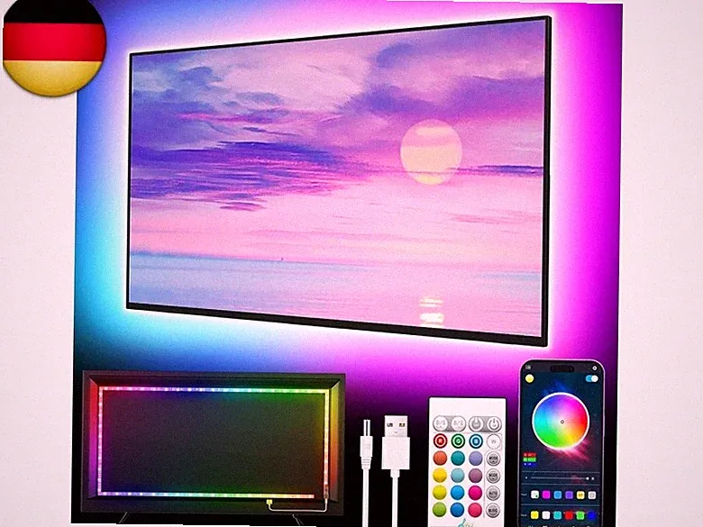 GIPOYENT LED-Leuchten für TV, 5M LED TV-Hintergrundbeleuchtung, für 45-75 Zoll T