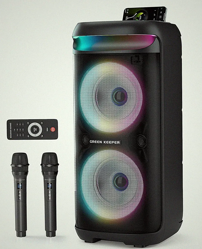 GKD60 Karaoke Maschine Mit 2 Mikrofonen 4-13 Stunden Akkulaufzeit Karaoke Anlage