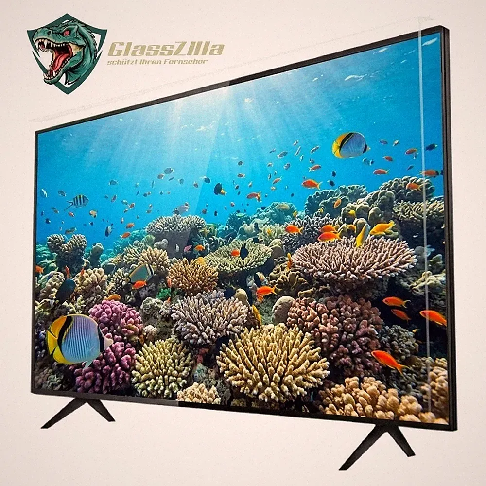 GlassZilla 32-86 Zoll TV Bildschirmschutzfolie – Kratzfest, Stoßfest & UV-Schutz