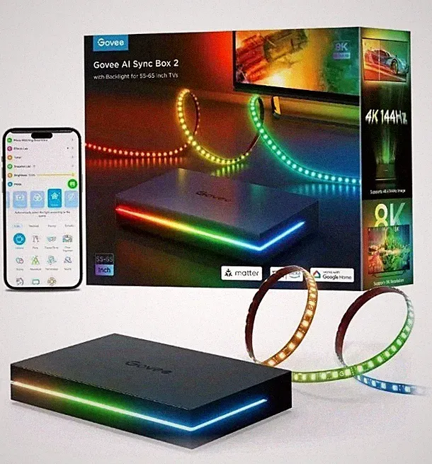 Govee AI Sync Box 2 KIT / 4K & 8K - HDMI 2.1 - Ambilight TV 55 - 65 (75) Zoll