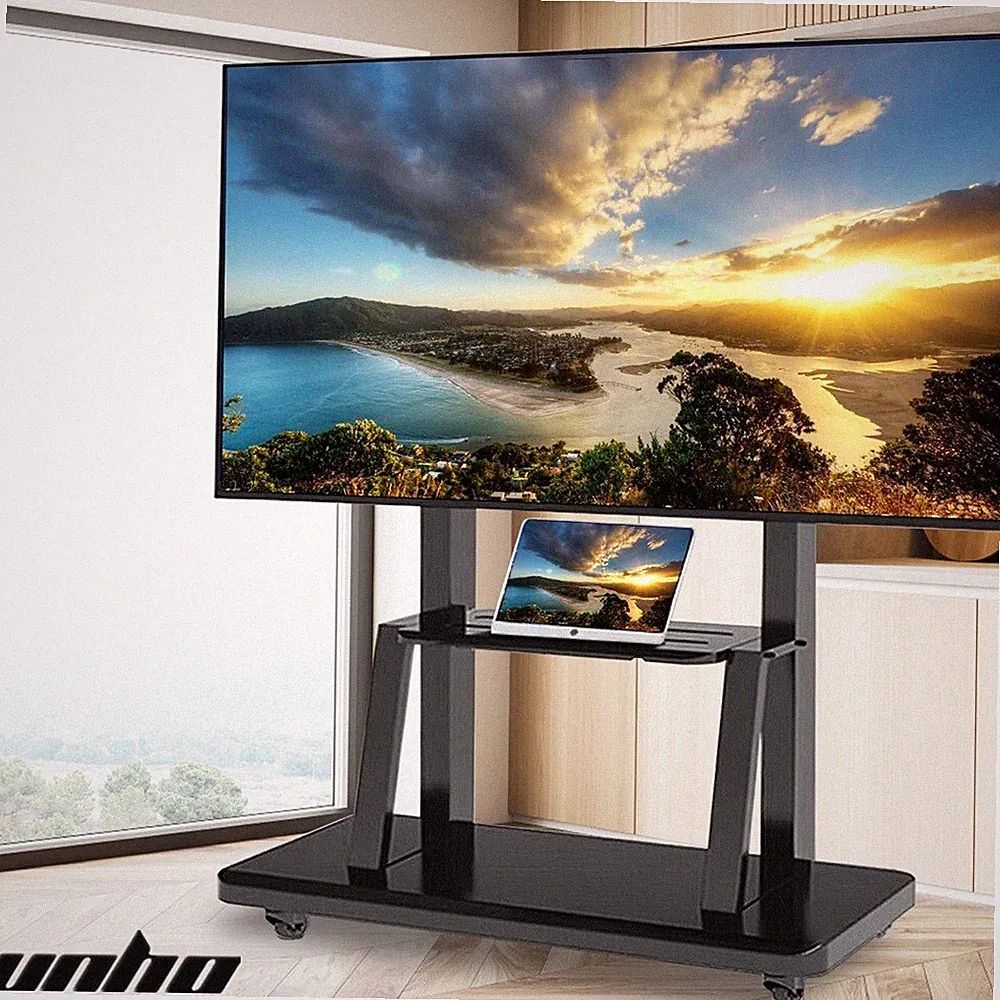 Groß TV Ständer mit Rollen 75 85 100 Zoll TV Standfuß Höhenverstellbar UNIVERSAL