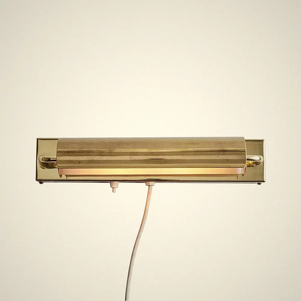 Große 60er Jahre Messing drehbare Wandlampe im Stil der Stilnovo Bilderleucht...