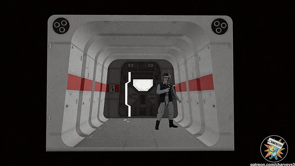 Hallway Tantive 4 Diorama inspiriert von Star Wars 3D Druck DIY Kit für 3,75Zoll