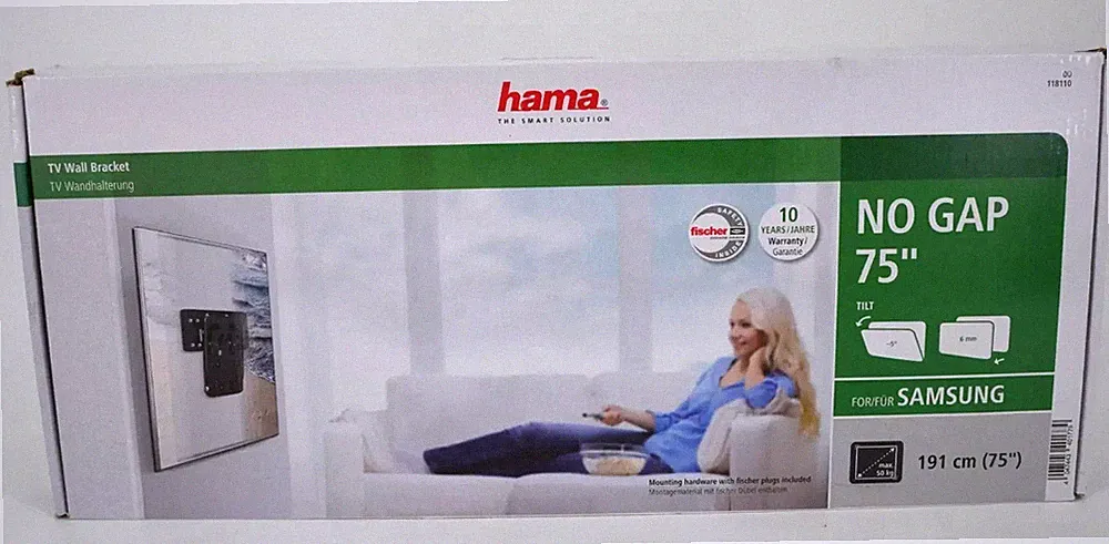 Hama QLED Wandhalterung TILT, No Gap für Samsung Serie Q7/Q8/Q9 118110