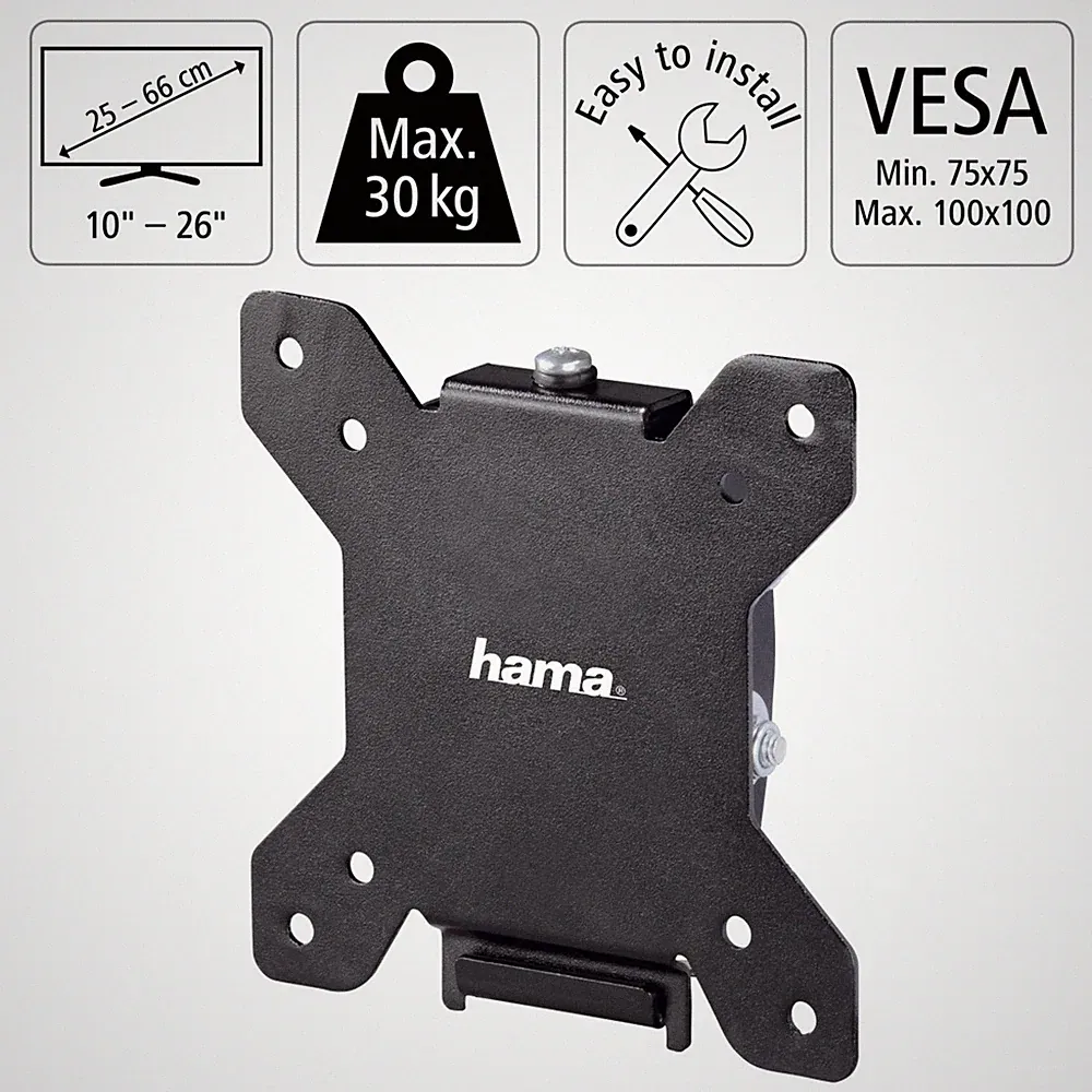 Hama TV Wandhalterung 10-26 Zoll Wandhalter OLED LED LCD VESA b. 100x100 neigbar
