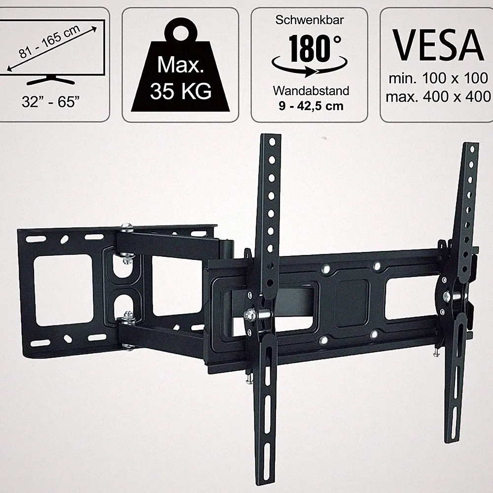 Hama TV Wandhalterung Schwenkbar 42" 48" 50" 55" 65" Zoll Wand-Halter Halterung