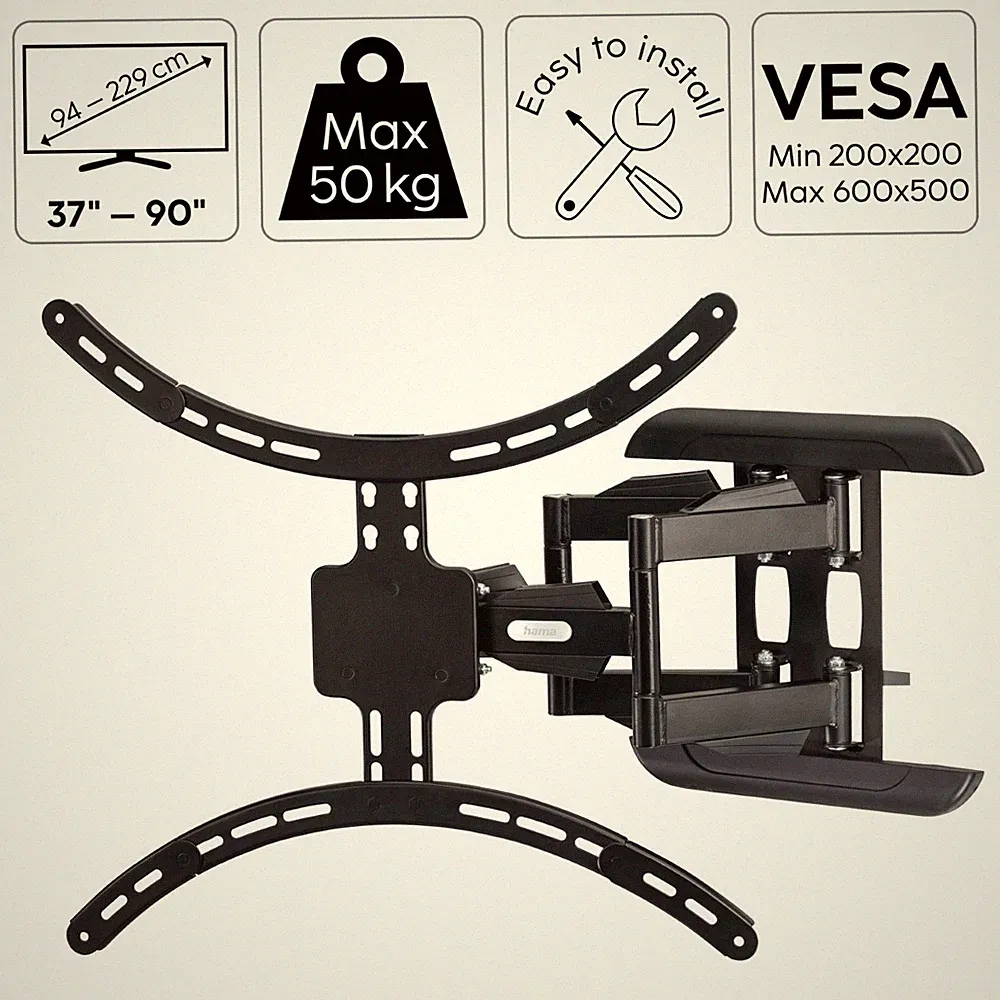 Hama TV Wandhalterung Schwenkbar 75" 77" 80" 83" 85" 86" 90" Zoll Wand-Halter