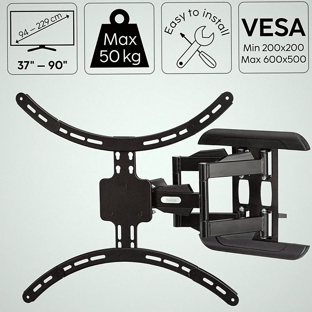 Hama TV Wandhalterung Schwenkbar 75" 77" 80" 83" 85" 86" 90" Zoll Wand-Halter