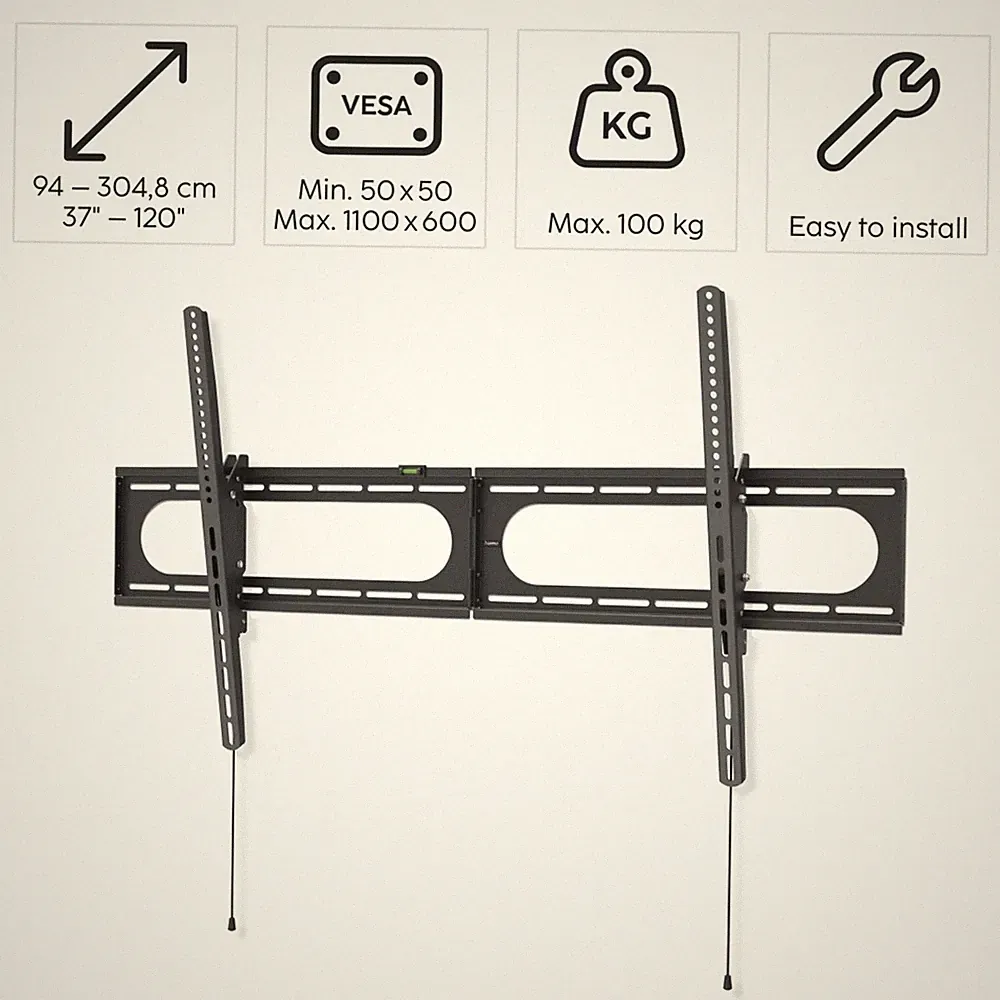Hama TV Wandhalterung Wandhalter b. 120 Zoll 305 cm Fernseher neigbar ultraflach