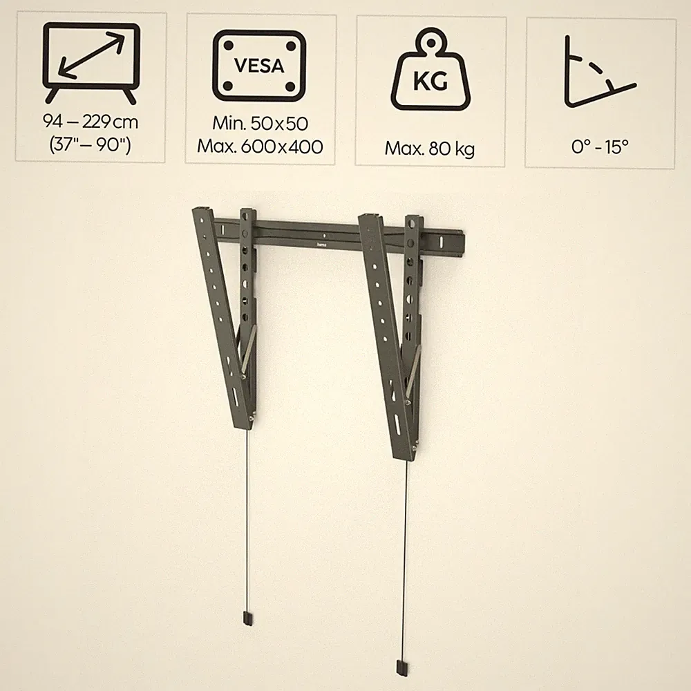 Hama TV Wandhalterung Wandhalter bis 90 Zoll 229 cm Fernseher neigbar ultraflach