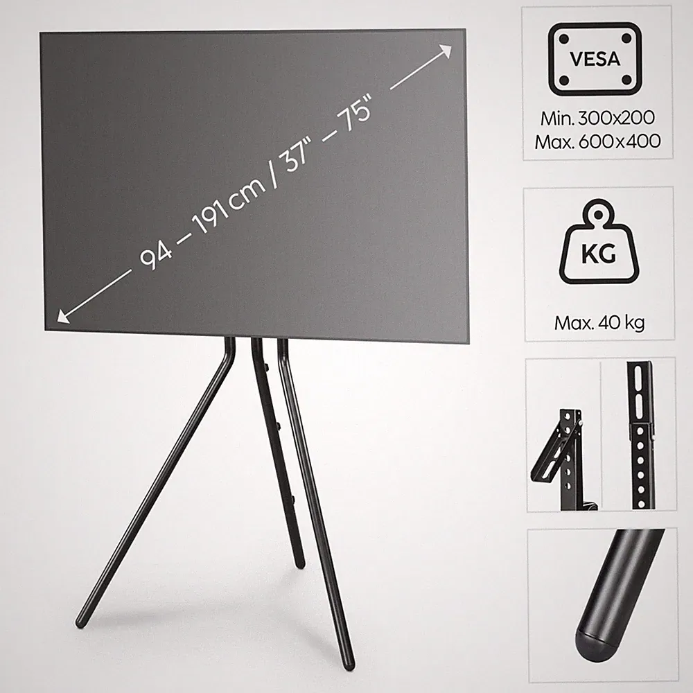 Hama Universal TV Ständer Bodenständer 37 – 75 Zoll LCD LED OLED höhenverstellba