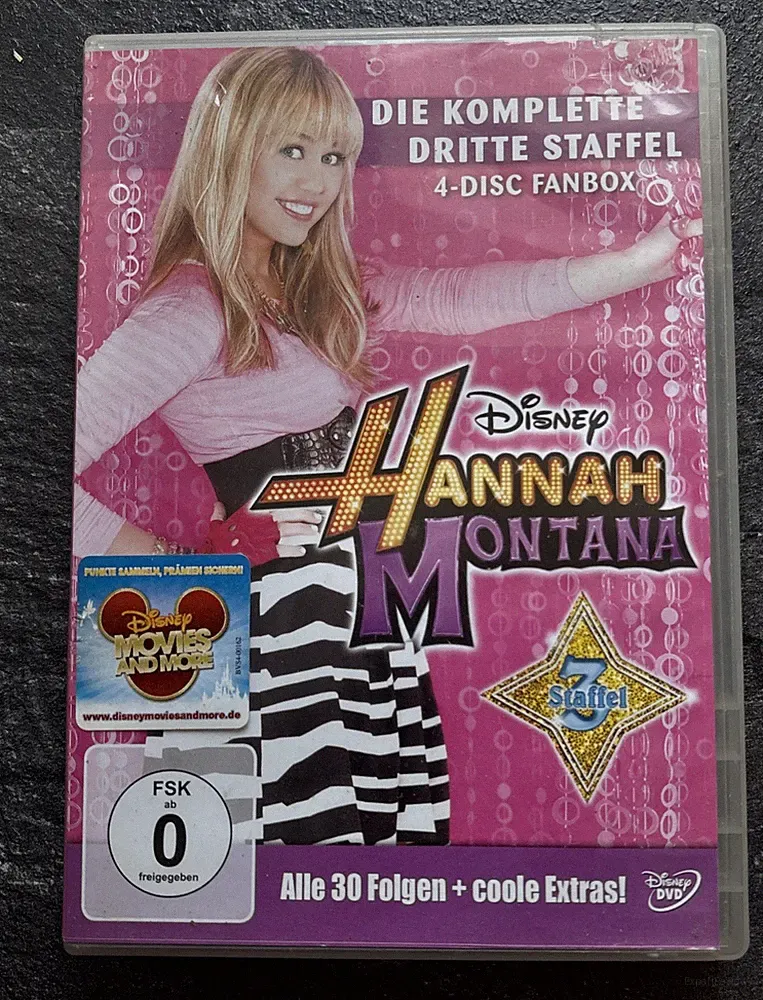 Hannah Montana komplette dritte Staffel 3 [4 Disc Box] Fan Box auf DVD sehr gut