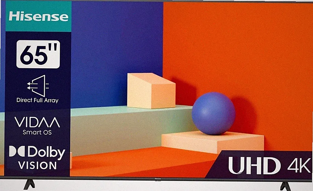 Hisense 65 Zoll Fernseher 4K UHD Smart-TV WLAN VIDAA schwarz 65A6K 165cm VIDAA
