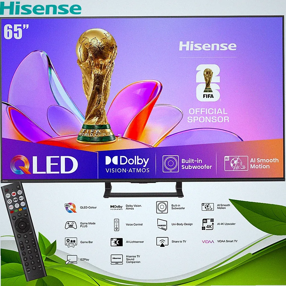 Hisense 65 Zoll Fernseher QLED 4K Smart TV Dolby Atmos DTS HDR10 Plus HDMI NEU
