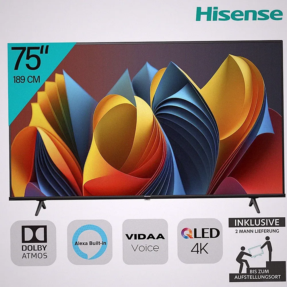 Hisense 75E7NQ Fernseher 75 Zoll Game Mode Plus Sprachassistenten QLED 2ML