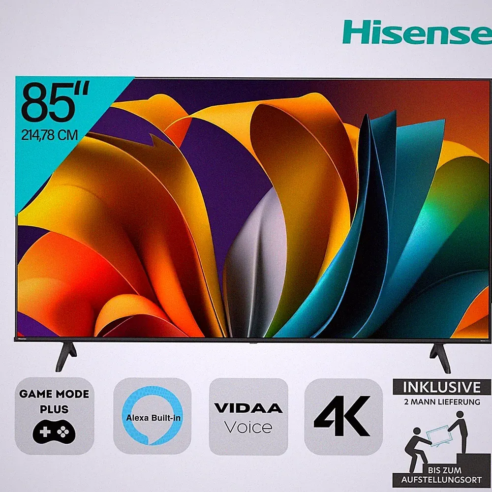 Hisense 85E6NT Fernseher 85 Zoll 4K Ultra HD Sprachassistent Game Mode Plus 2ML