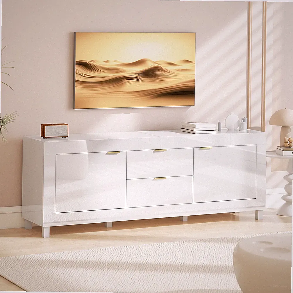 HOMCOM TV-Schrank TV Lowboard für Fernseher bis zu 75 Zoll 180 x 40 x 66 cm