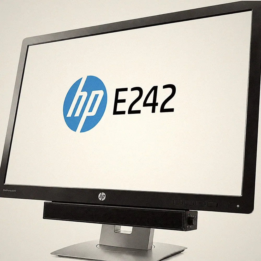 HP E242 24 Zoll Monitor Lautsprecher HDMI Bildschirm Höhenverstellbar PC Schwarz