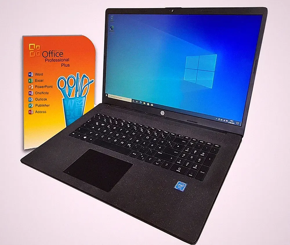 HP Notebook 17,3 Zoll Intel 4x 3,7Ghz 8GB RAM 512GB SSD Win11 Pro Office 2024