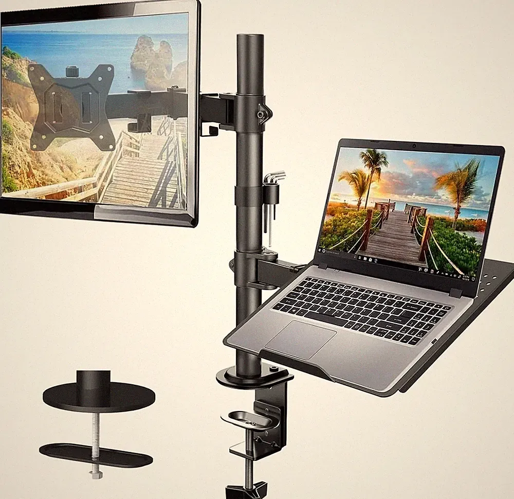 HUANUO Monitor Halterung mit Laptop Arm 13-32 Zoll VESA 75/100 für Gaming & Büro