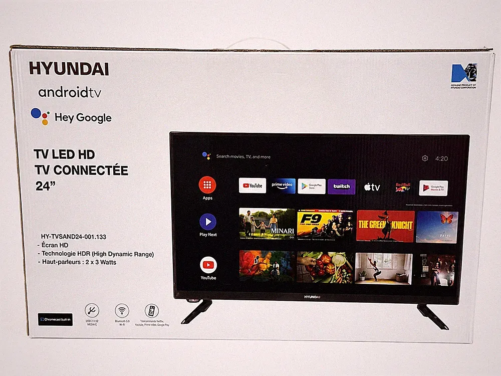 Hyundai 24 Zoll Android TV Smart TV HD WLAN Chromecast Google TV HY-TVSAND24-001