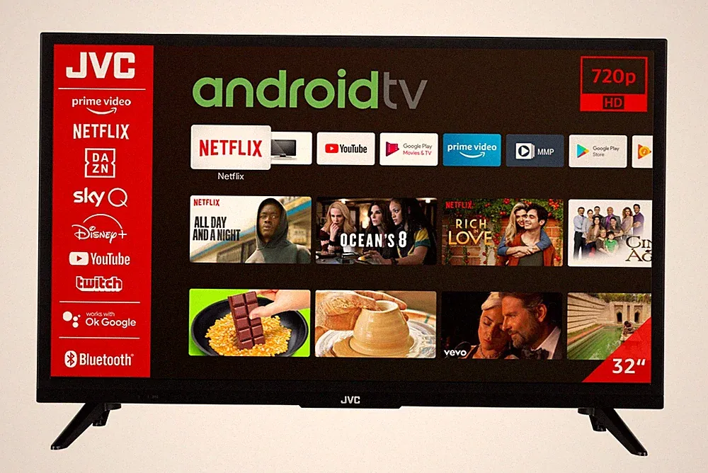 JVC 32 Zoll Fernseher Android TV HD-ready LED Smart TV HDR Triple-Tuner Netflix