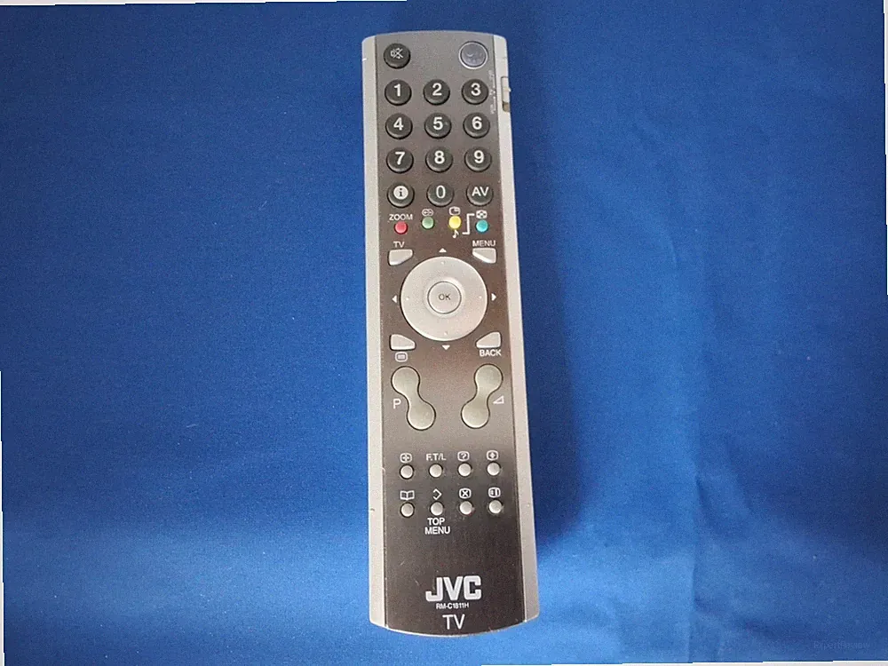 JVC Fernbedienung RM-C1811 H - TV DVD- Player- VCR- Videorecorder, Silber- Grau.