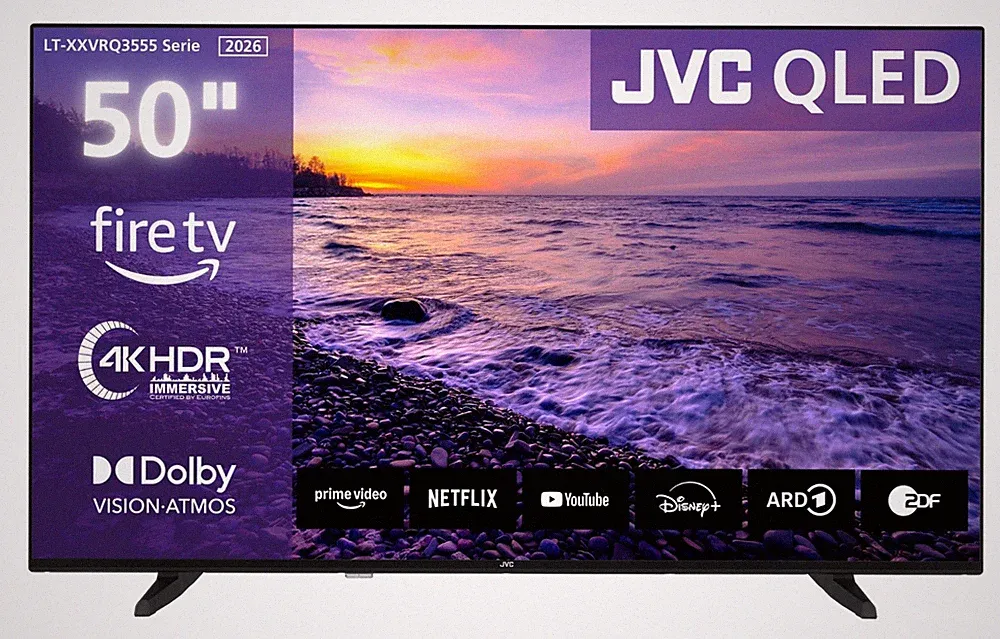 JVC LT-50VRQ3555 QLED Fernseher 50 Zoll Fire TV 4K Smart TV HDR TV Alexa 2026