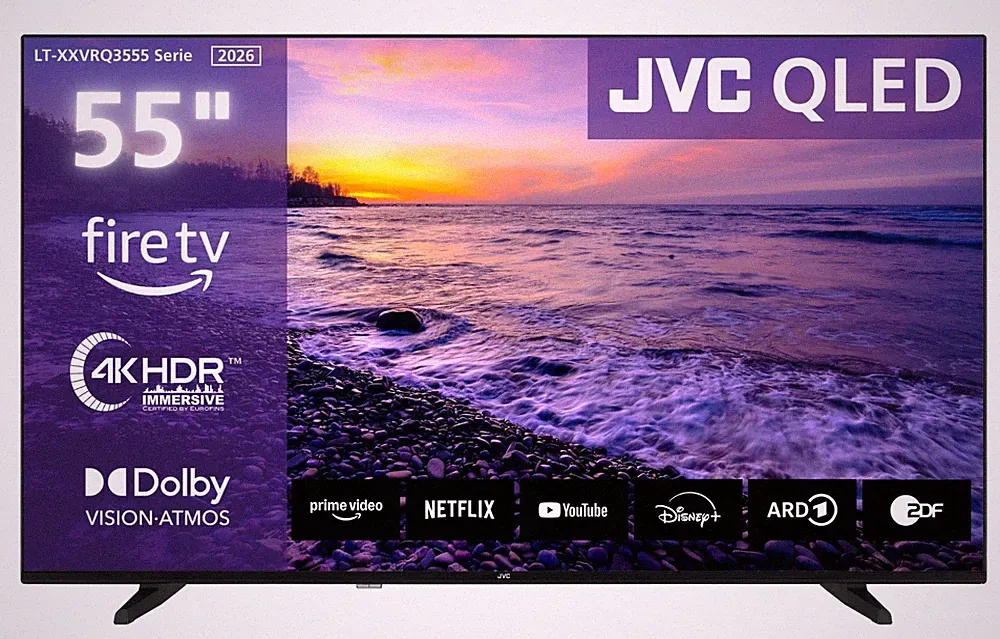 JVC LT-55VRQ3555 QLED Fernseher 55 Zoll Fire TV 4K Smart TV HDR TV Alexa 2026