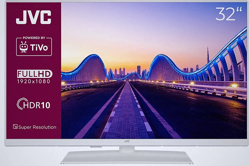 JVC Smart TV 32 Zoll LED TV 32 Zoll Fernseher WLAN Full HD Triple Tuner HDR Weiß