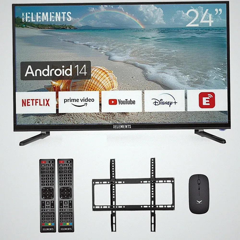 KB ELEMENT 24 Zoll Smart TV, LED FULL HD, DVB-T2/S2, Android 14, Frameless