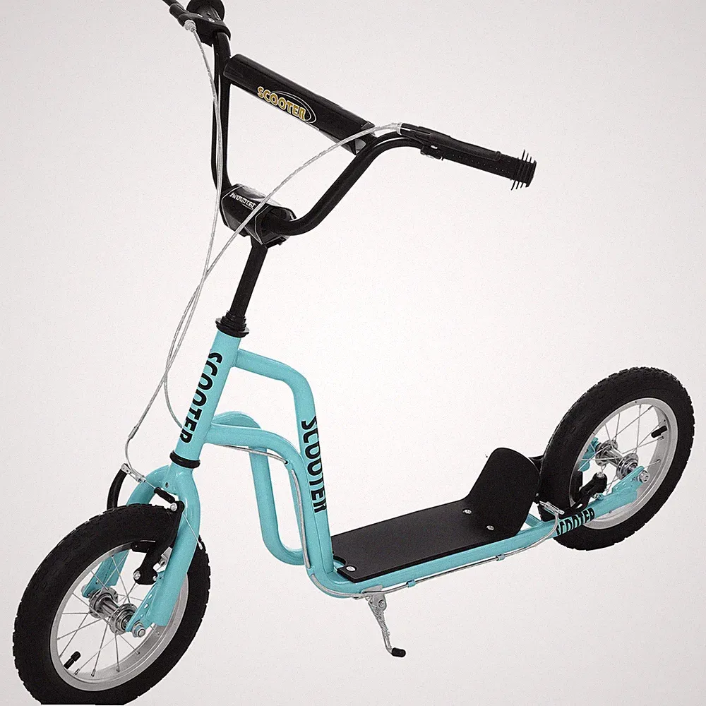 Kinderroller Lenker Verstellbar Tretroller mit Luftreifen 12 Zoll Blau