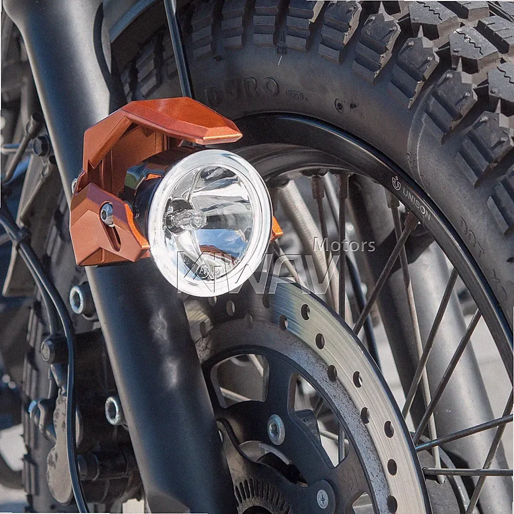 KiWAV Motorrad 2,75 Zoll rund Fahrlicht orange 12V 55W mit M6 Halterung ε